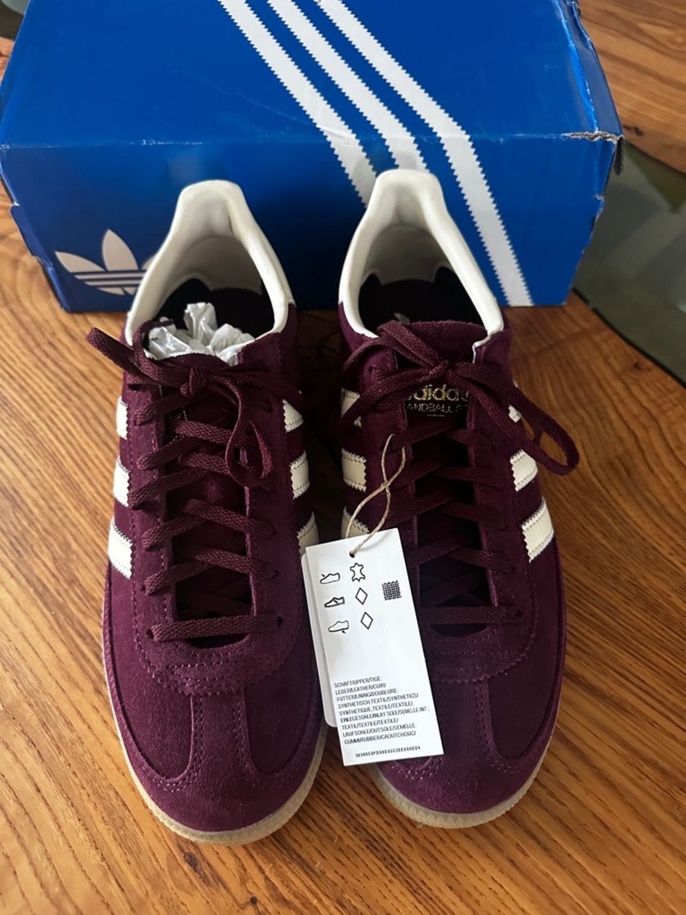 adidas Originals Women's Handball Spezial Sneakers in Burgundy and White